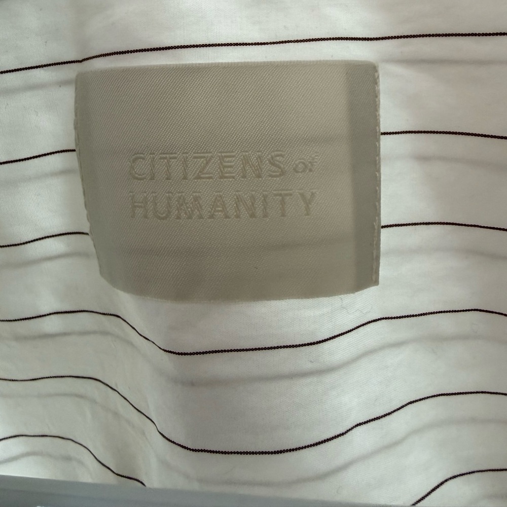 Citizens of Humanity White and Black Striped Top